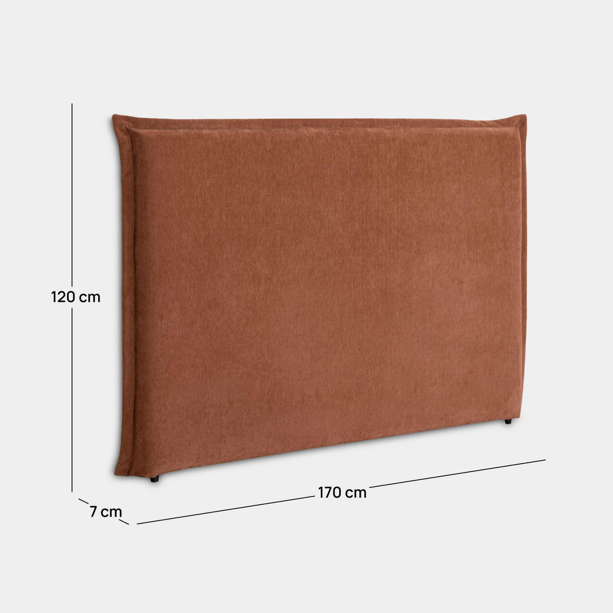 KOPFTEIL DOPPELTES Louise Terrakotta 170 cm x 120 cm - Terracotta, Textil (170/7cm) - Klast Home