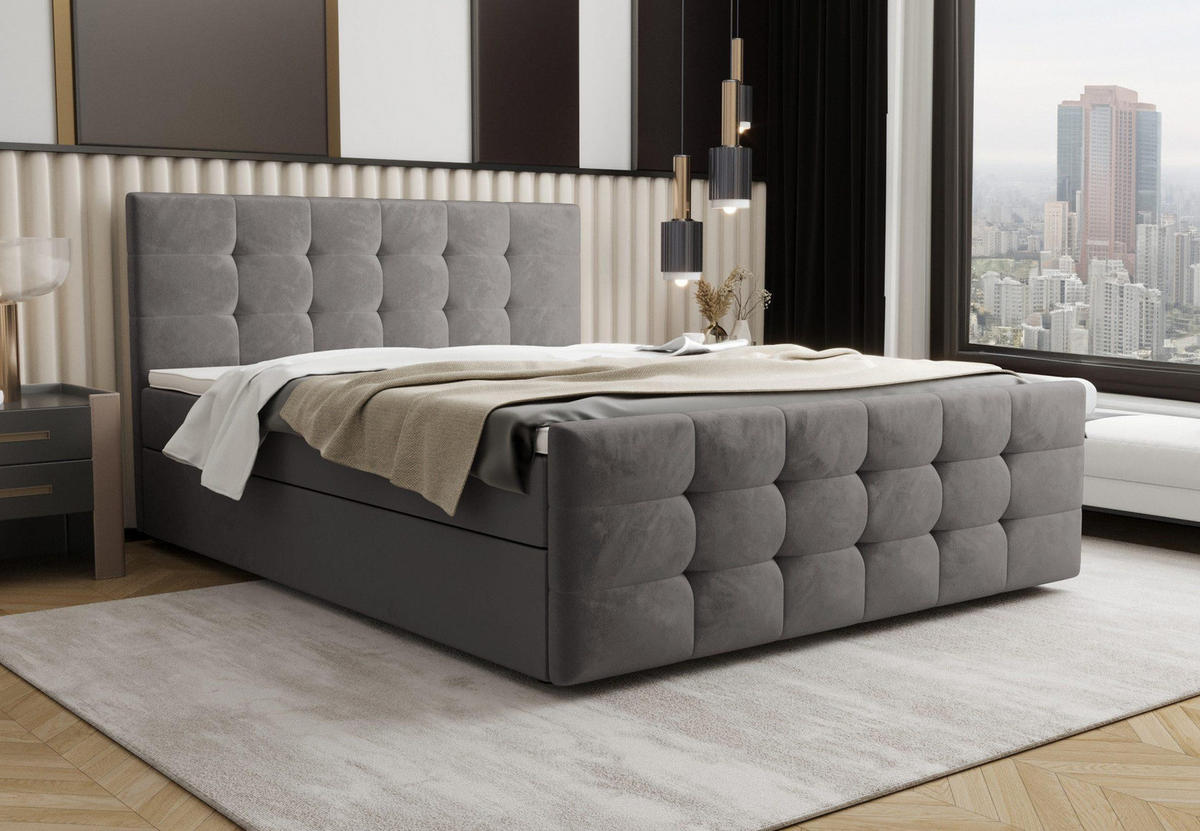 BOXBETT Coria III Grau 180x200 cm - Grau, Textil (180/200cm) - B&B Home