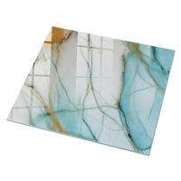 GLASPLATTE 80x60 cm – Türkisfarbene Eleganz - Beige, Glas (0.4/80/60cm) - ArtPrintCave