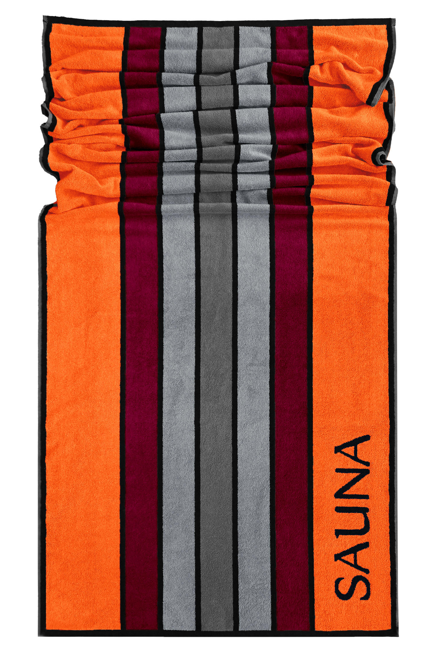 Lashuma Saunahandtuch Orange, Weinrot 80x200 cm