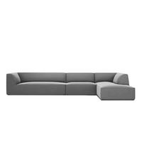 ECKSOFA rechts Ruby aus Samt grau 5 Sitzplätze - Grau, Textil (180/366cm) - Micadoni