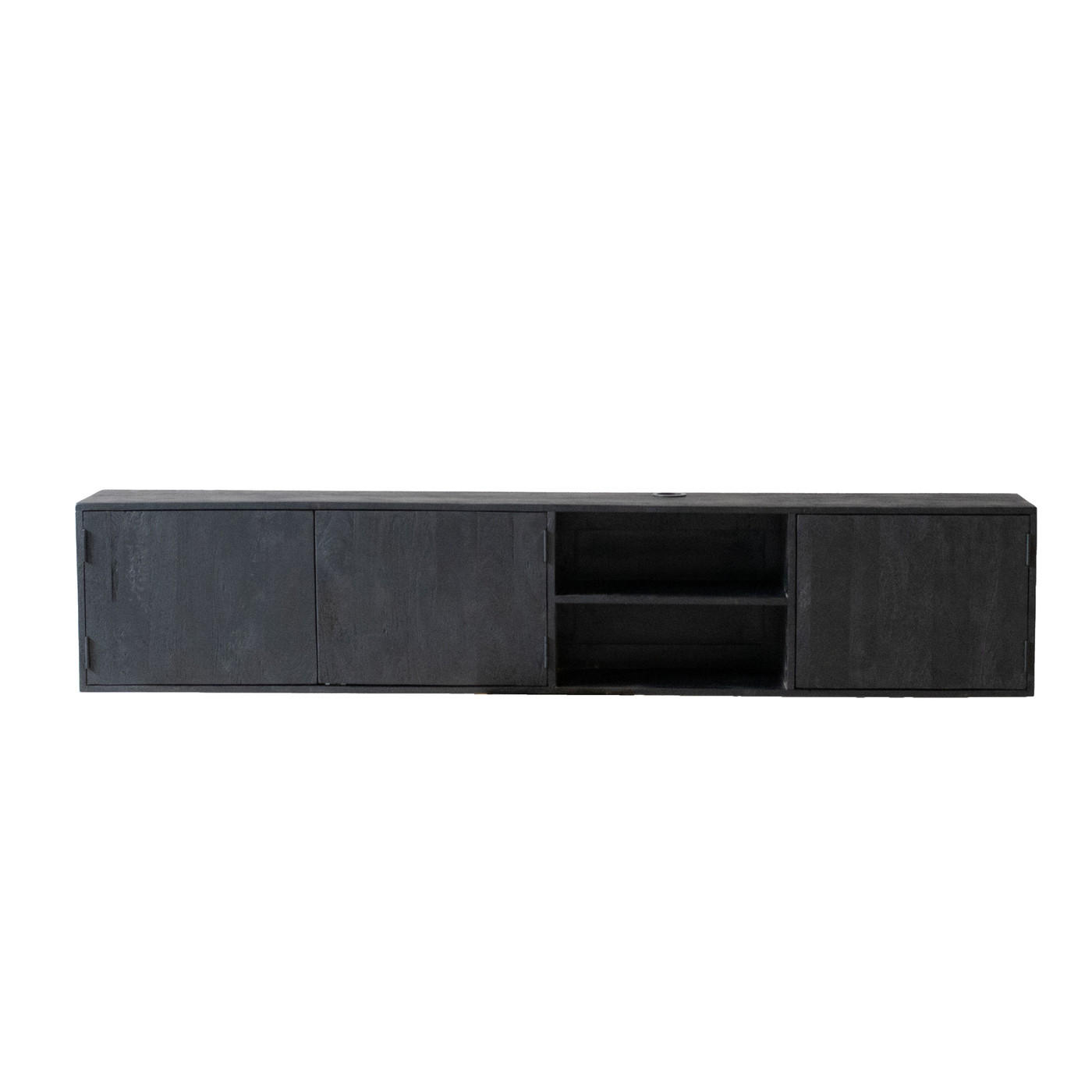 TV-MÖBEL schwebend 3-türig 200cm, schwarz - Schwarz, Metall (200/40/30cm) - Giga Meubel