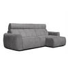 ECKSOFA KIMI 3-Sitzer, ausziehbarer Sitz, verstellbare Kopfstützen, grau - Schwarz/Grau, Holzwerkstoff/Textil (270/160cm) - Courtois Laville