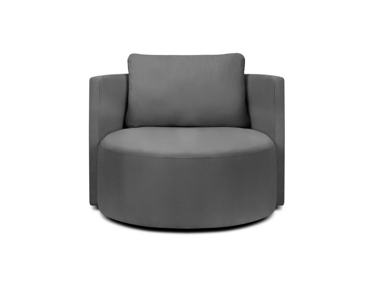 DREHSESSEL Bliss aus Samt dunkelgrau - Dunkelgrau, Textil (92/75/92cm) - Micadoni