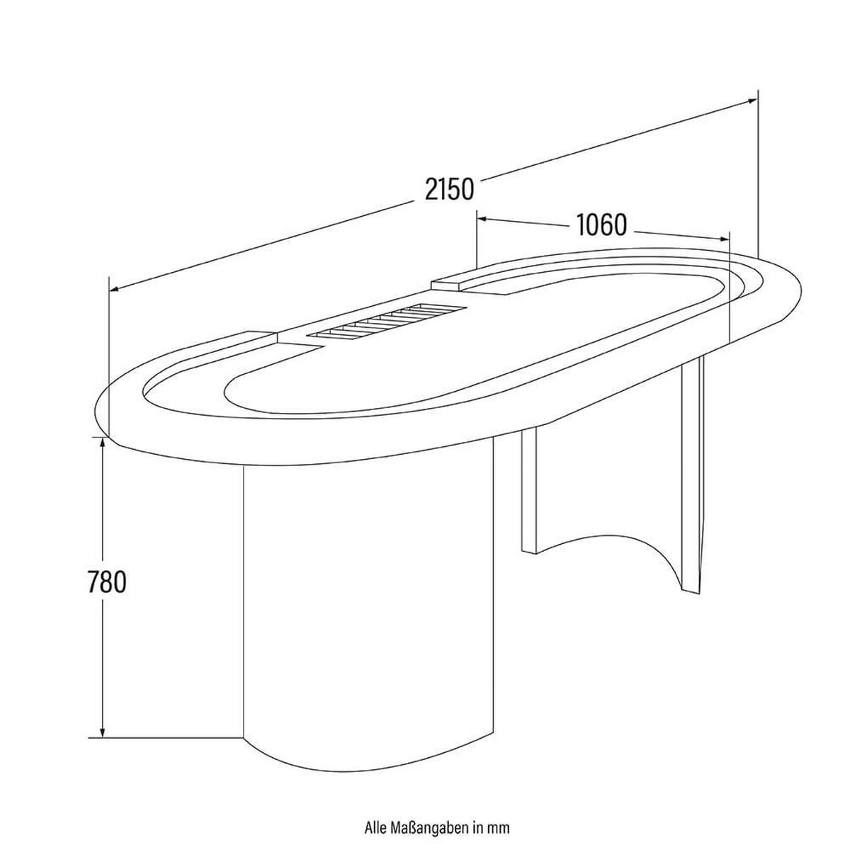 POKERTISCH FULL HOUSE - Schwarz, Holzwerkstoff (106/215cm) - Home Deluxe