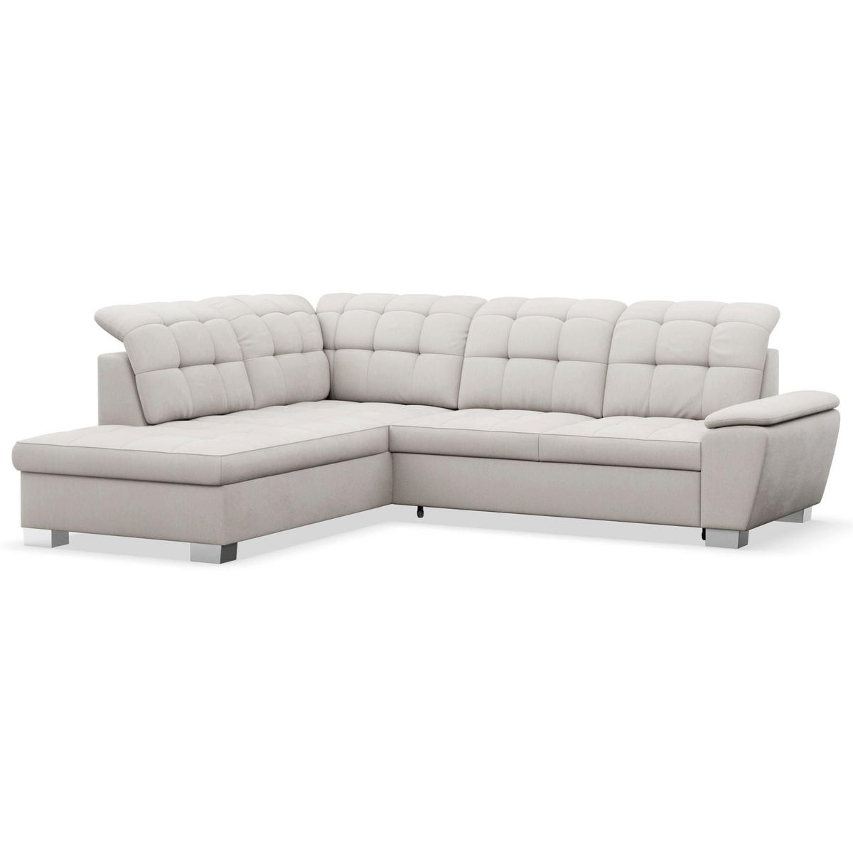 ECKSOFA Jamaal Creme linksseitig - Creme/Schwarz, Textil (258/212cm) - Selsey