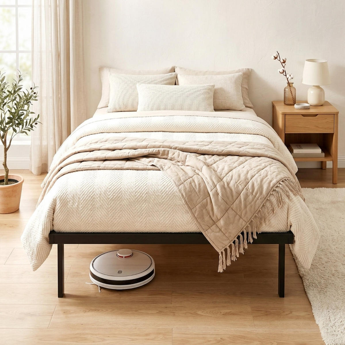 BETTGESTELL 90/200 cm DE-32878 mit Stauraum und Lattenrost Schwarz - Schwarz, Metall (90/200cm) - ComfortXL