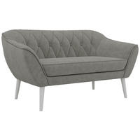 2-SITZER-SOFA PIRS - Grau Stukture - Weiße Beine - Platinfarben/Weiß, Holzwerkstoff/Textil (140/75/74cm) - MKS