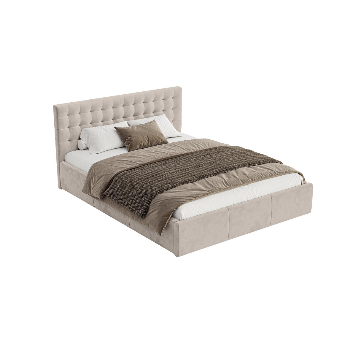POLSTERBETT Lindos 120x200 cm, Taupe - Taupe, Textil (120/200cm) - Fedve