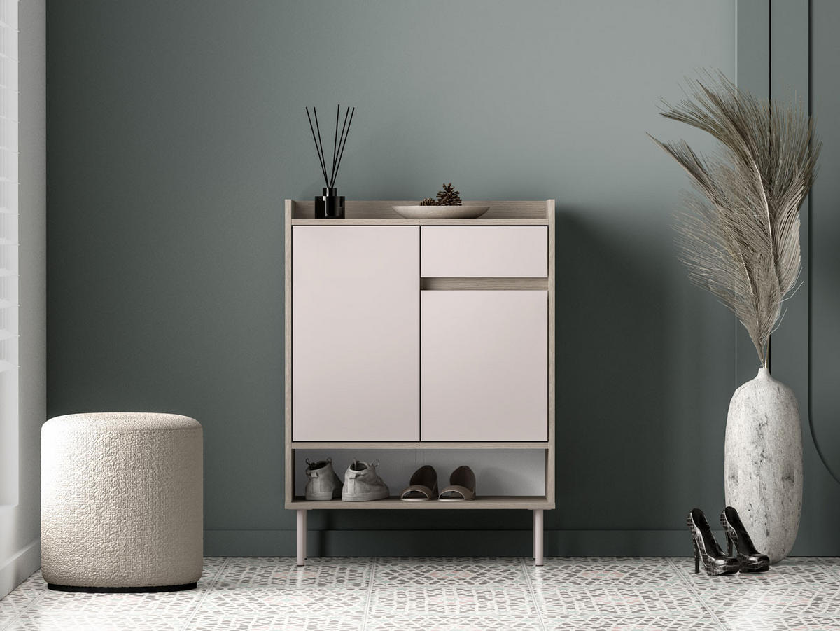 SCHUHSCHRANK Voco Cashmere / Eiche Cremona Terrakotta 70 / 34 / 95cm - Kaschmir/Hellbraun, Holz/Holzwerkstoff (70/95/34cm) - Feldmann-Wohnen