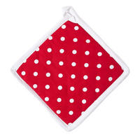 TOPFLAPPEN Polka Dots 20/20 cm, Baumwolle wattiert - Rot, Textil (20/20cm) - Homescapes