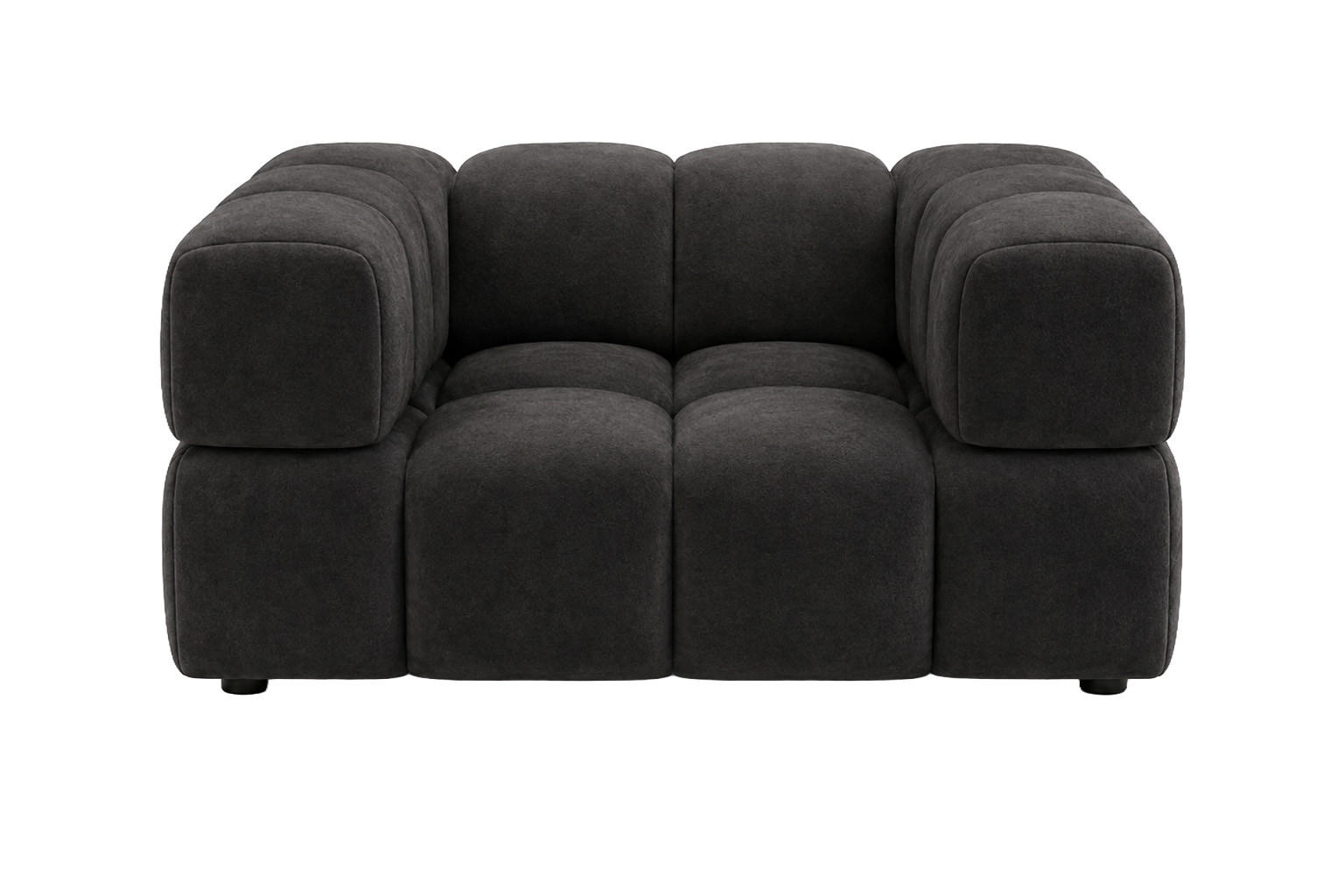SESSEL, Veloursstoff Bluvel, Schwarz, Averro - Schwarz, Holz (160/70/96cm) - Kaiser Möbel