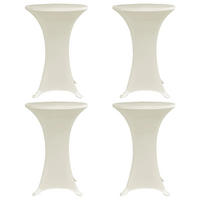 TISCHHUSSEN für Stehtische 4er-Set Amau Ø70 cm cremefarben - Creme, Textil (70/70cm) - DELUKE