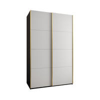 SCHWEBETÜRENSCHRANK 245,5/160/64 2-türig - Goldfarben/Schwarz, Holz/Metall (160/245/64cm) - Abiks Möbel