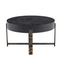 BEISTELLTISCH 68/39 cm Schwarz aus MDF und Metall mit Kreuzfuß - Schwarz, Holzwerkstoff (68/68/39cm) - OKMYHOME