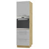 BACKOFEN-HOCHSCHRANK Kvantum D14/RU/3M Dust Grey Matt / Eiche Artisan Matt 60 / 59 / 207cm - Eiche Artisan/Grau, Holz/Holzwerkstoff (60/207/59cm) - Feldmann-Wohnen