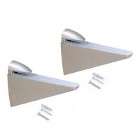 REGALTRÄGER Halcon, aus Holz oder Glas, Kunststoff und Zamak, Matt vernickelt - Nickelfarben, Kunststoff (4/7/14.6cm) - EMUCA