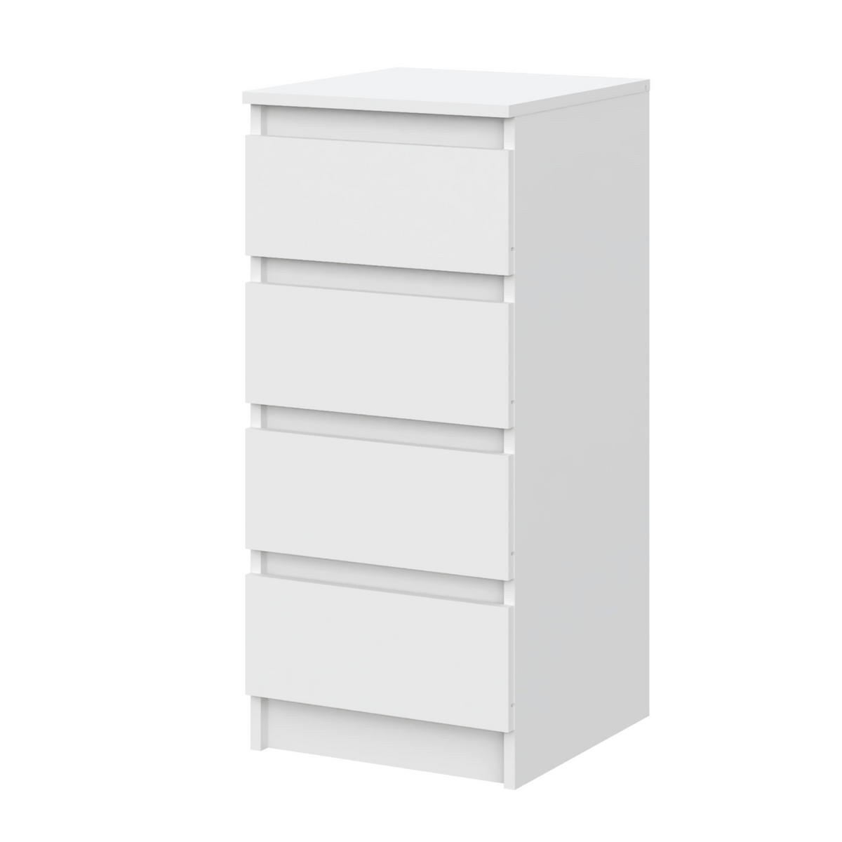 SIDEBOARD SOLA KOM2-4S Schubladen Weiß - Weiß, Holzwerkstoff/Kunststoff (40/90/43cm) - Komodee