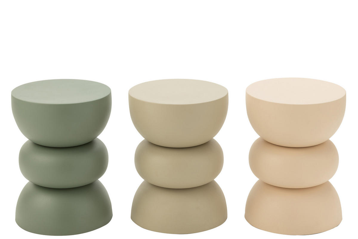 TISCH LISE - Metall - Beige - Beige, Metall (32/32/43.5cm) - J-Line