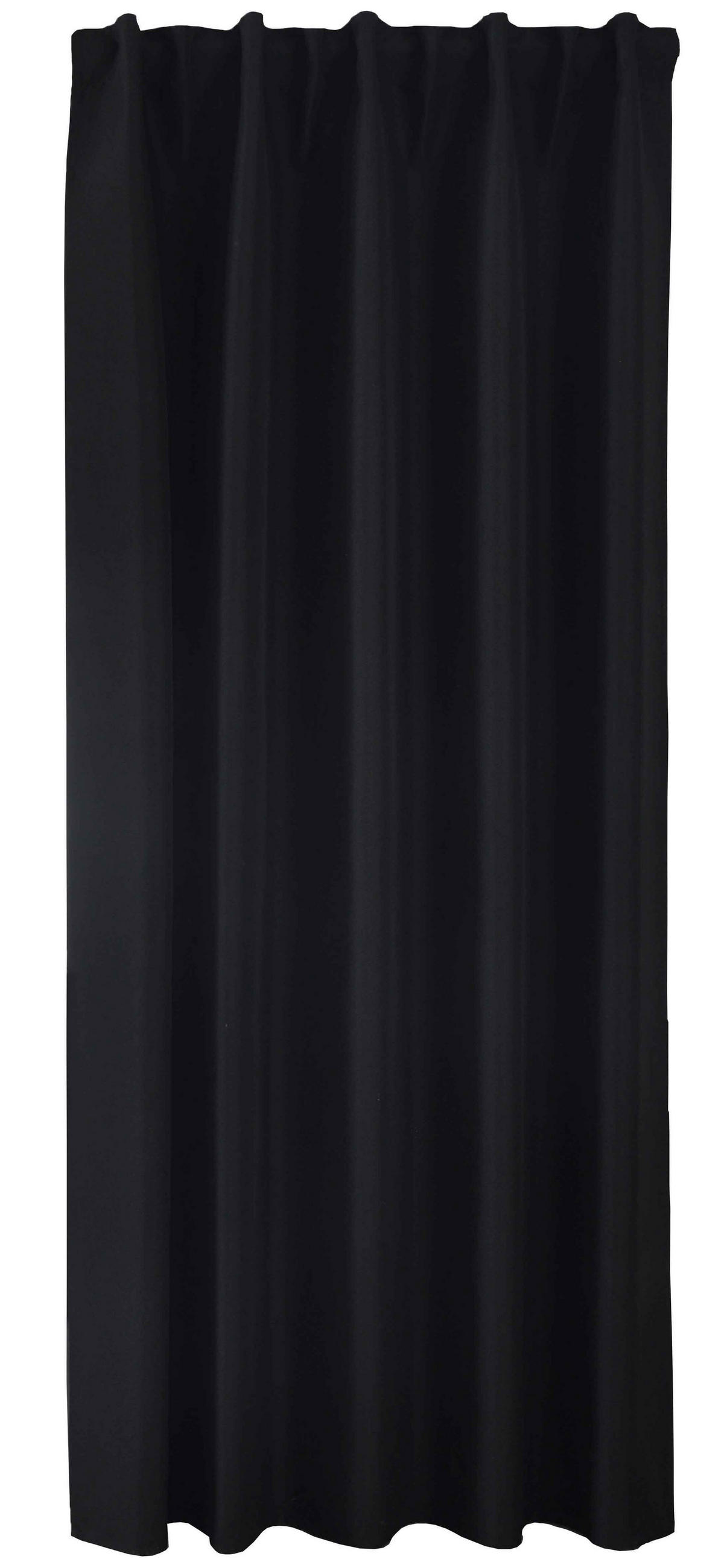 VORHANG BOSTON DARK HxB 175x140 cm Schwarz - Schwarz, Textil (140/175cm) - Gardinenbox