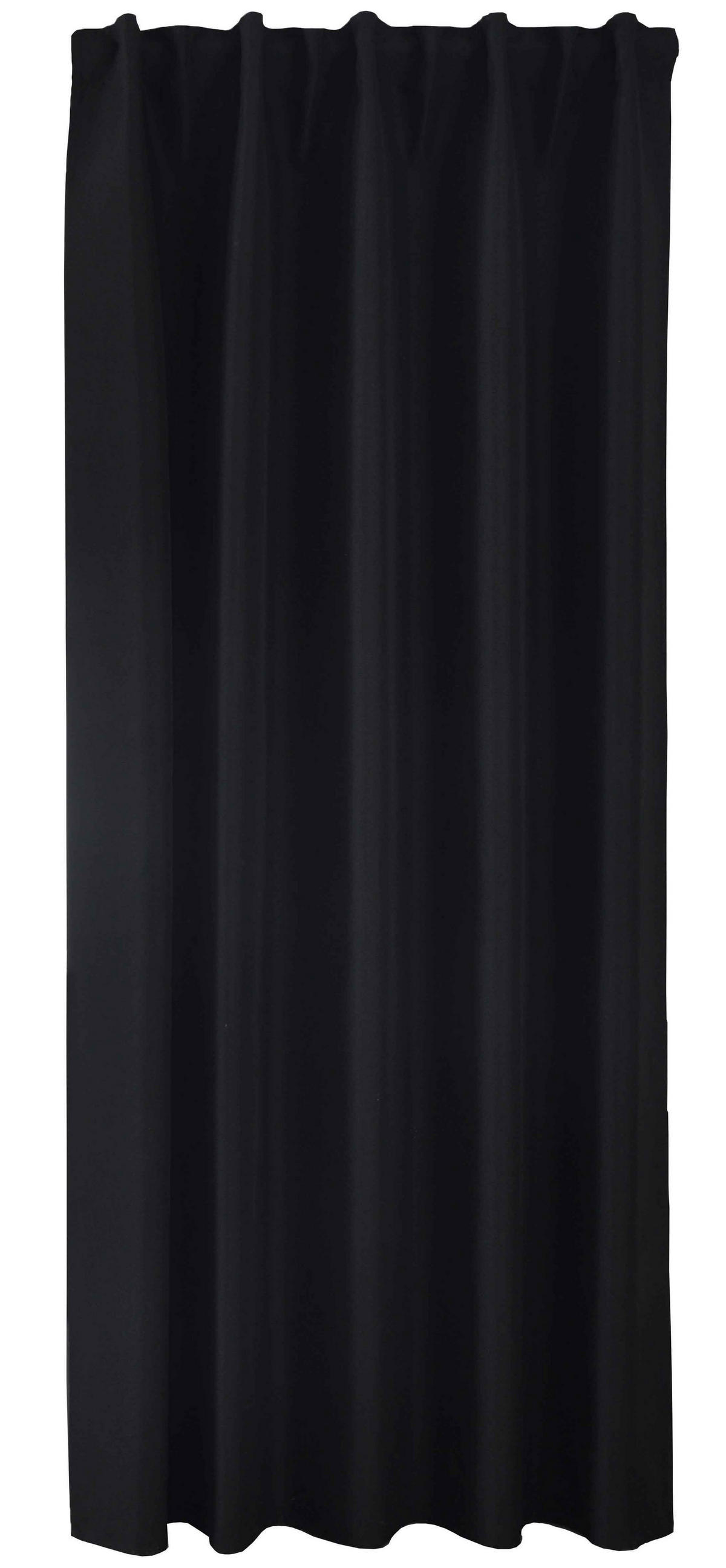 VORHANG BOSTON DARK HxB 175x140 cm Schwarz - Schwarz, Textil (140/175cm) - Gardinenbox
