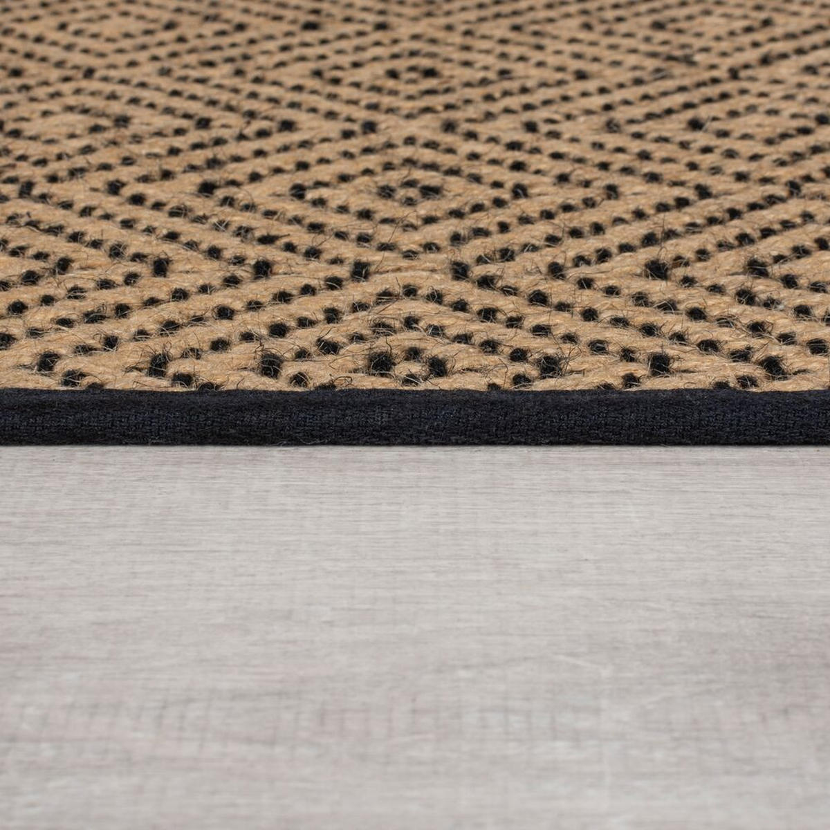 TEPPICH Jute Geometrisch-Design CARRON, Braun-Schwarz 200x290 cm - Braun, Naturmaterialien (200/290cm) - KADIMA DESIGN