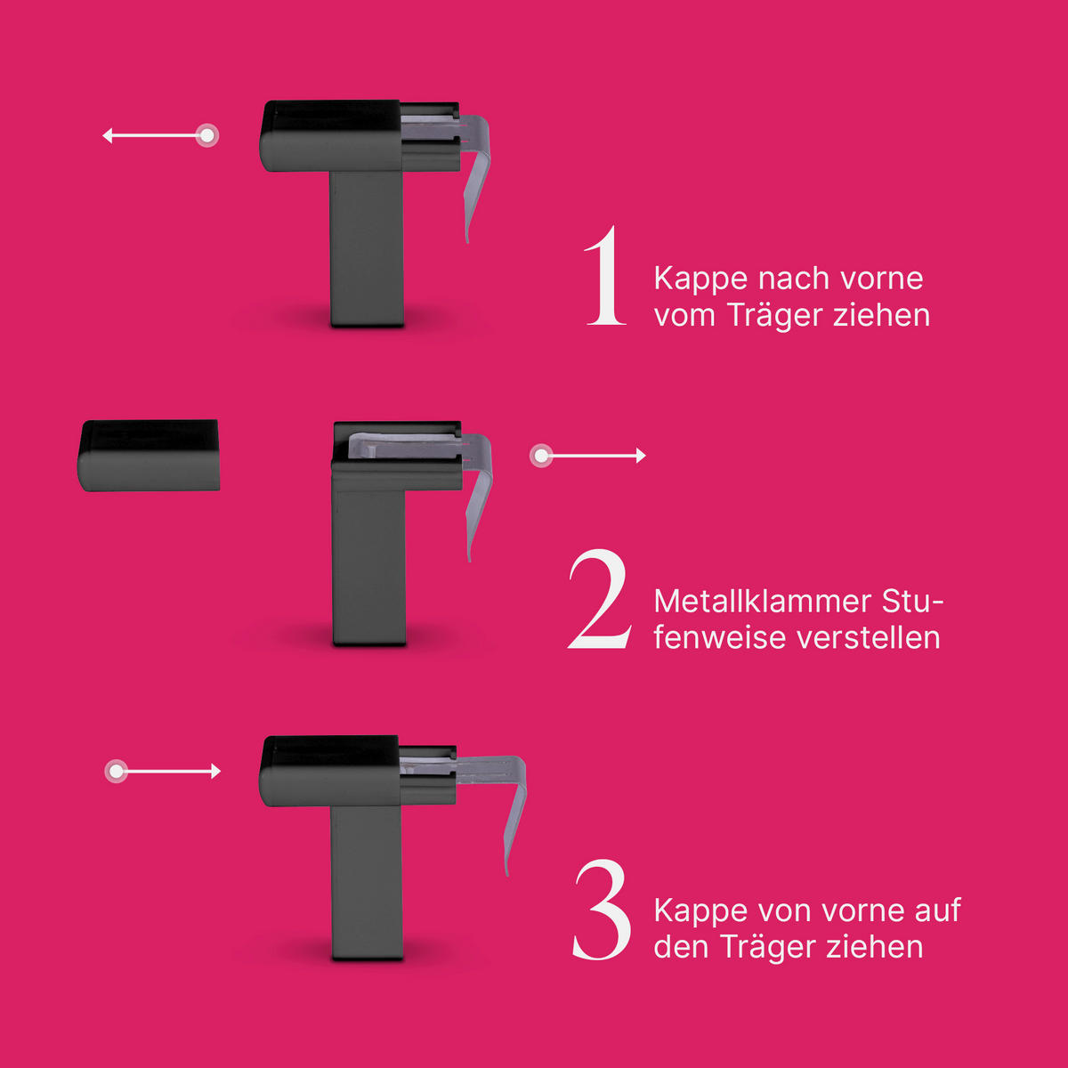 KLEMMTRÄGER für Cafehausstangen 2er Pack - Anthrazit, Kunststoff (2/4/4cm) - Bestlivings
