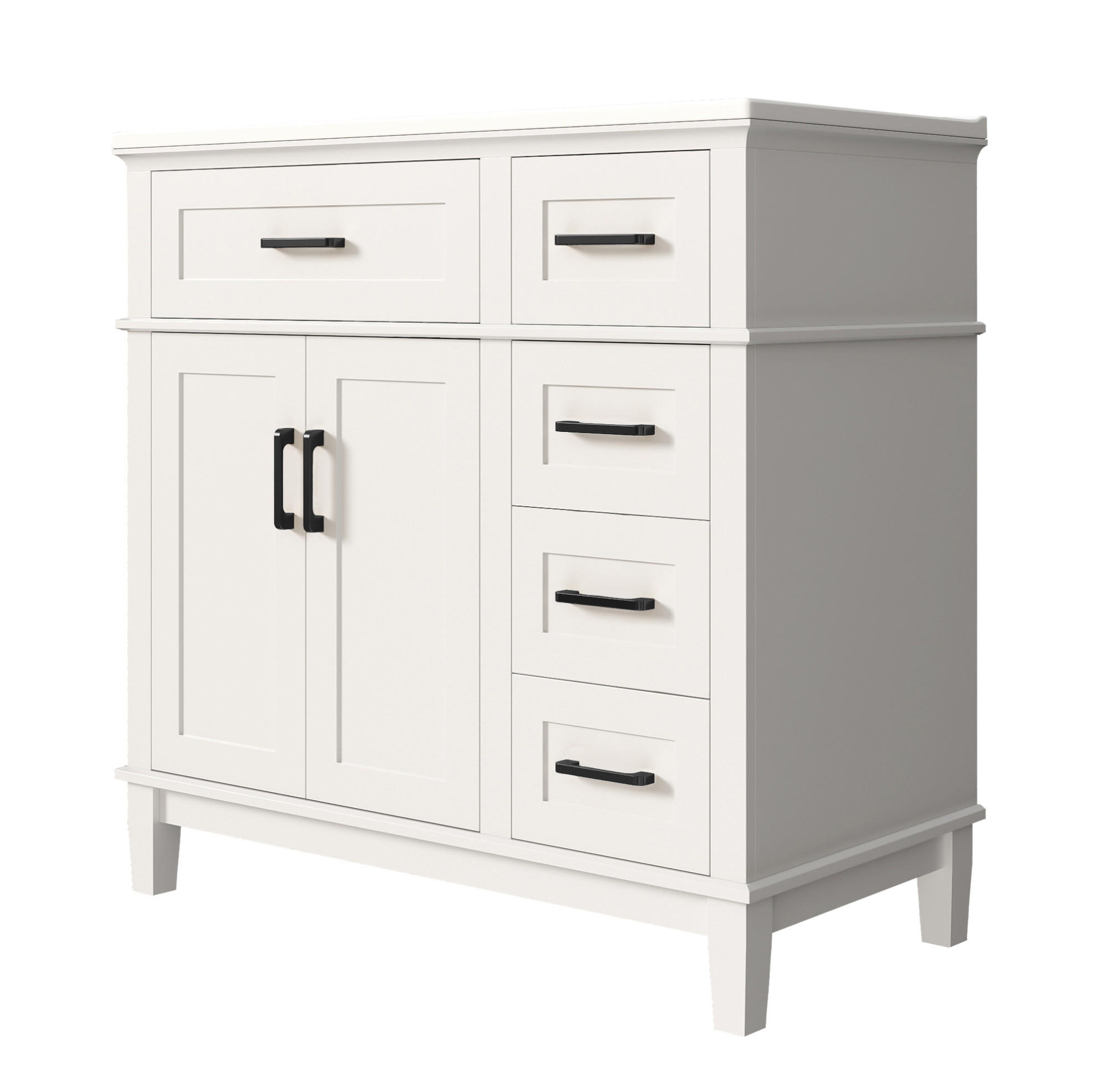 Modfu KOUPELNOVÁ skříňka z MDF a keramiky 90x46x87 cm bílá s tichým dovíráním zásuvek a integrovaným umyvadlem