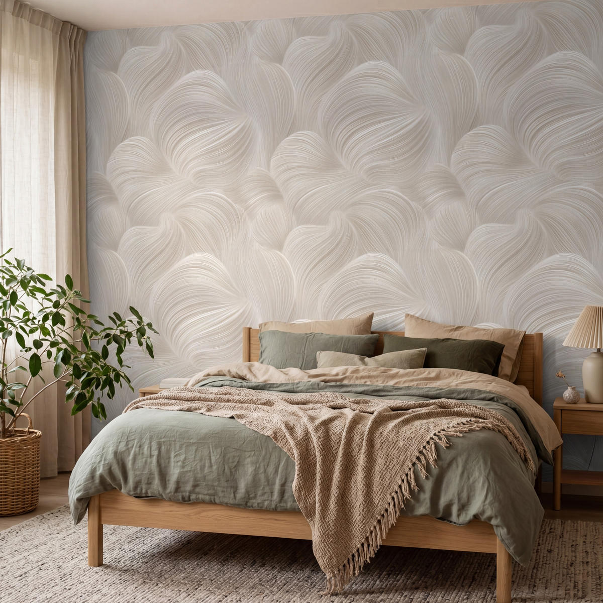 TAPETE - Lines - Ventilator - Beige - 350x280 cm - Creme, Papier (350/280cm) - OnlyWow
