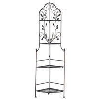 ECKREGAL schwarz Metall 4 Ablageflächen klappbar Siderno - Goldfarben/Schwarz, Metall (35/158/35cm) - Beliani