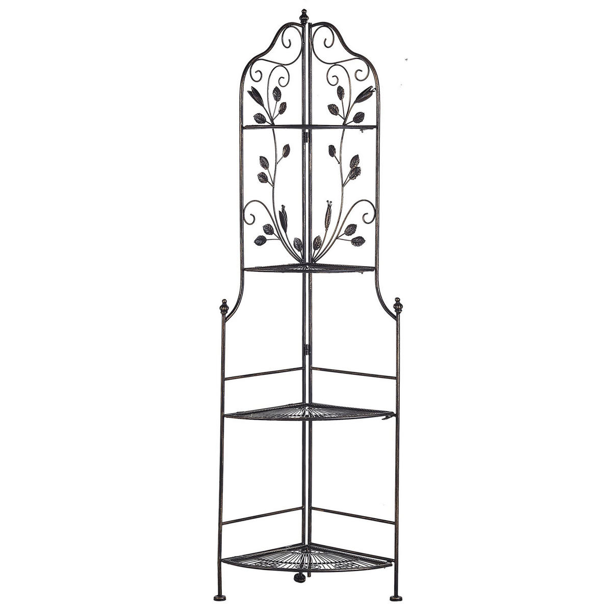 ECKREGAL schwarz Metall 4 Ablageflächen klappbar Siderno - Goldfarben/Schwarz, Metall (35/158/35cm) - Beliani
