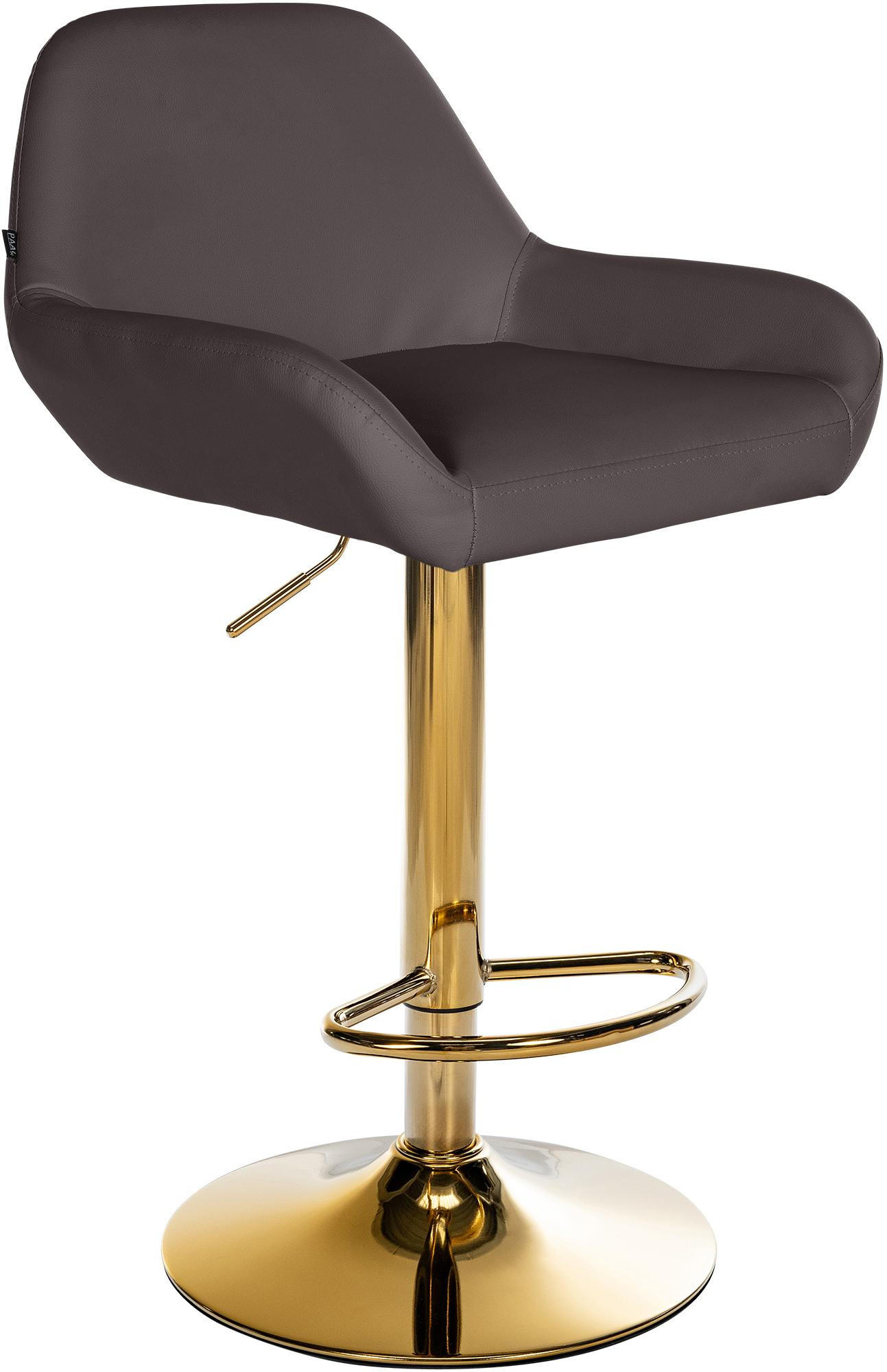 BARHOCKER Lederlook braun - Goldfarben/Braun, Textil/Metall (51/89/52cm) - CLP
