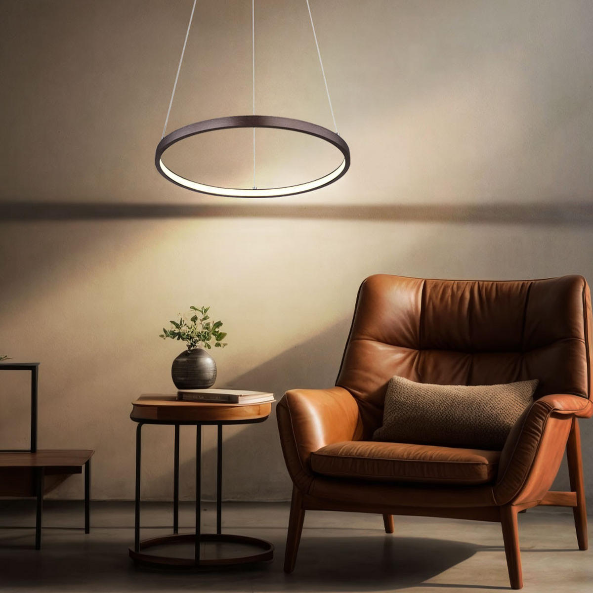 LED HÄNGELEUCHTE Metall Kaffeefarben - Braun, Metall (38.5/38.5/120cm) - Globo Lighting