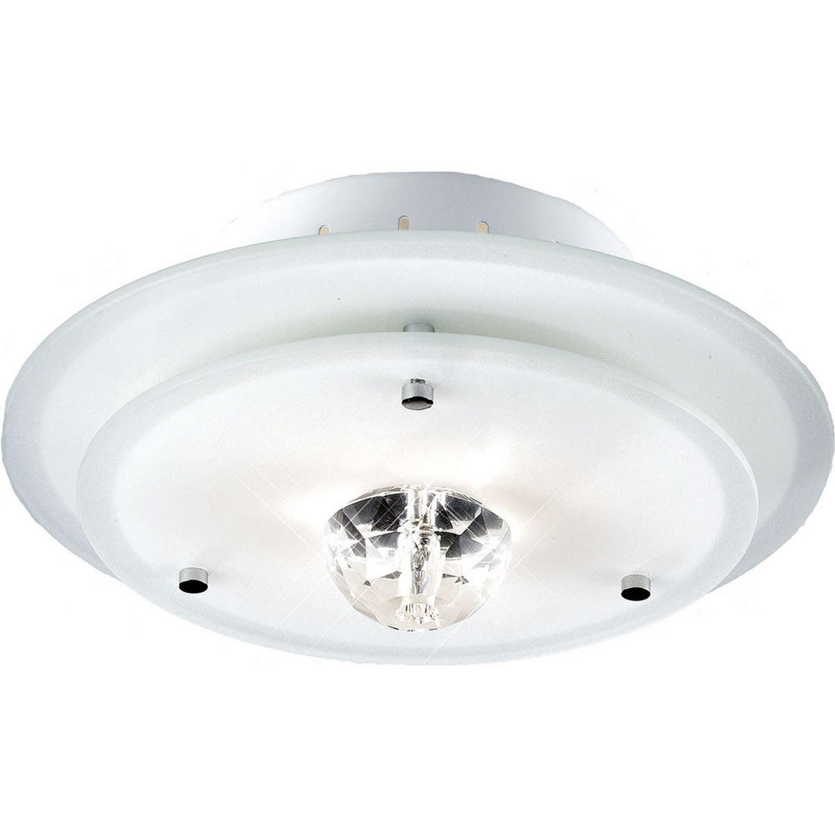 DECKENLEUCHTE Metall Glas Weiß - Weiß, Glas (22/22/12cm) - Esto