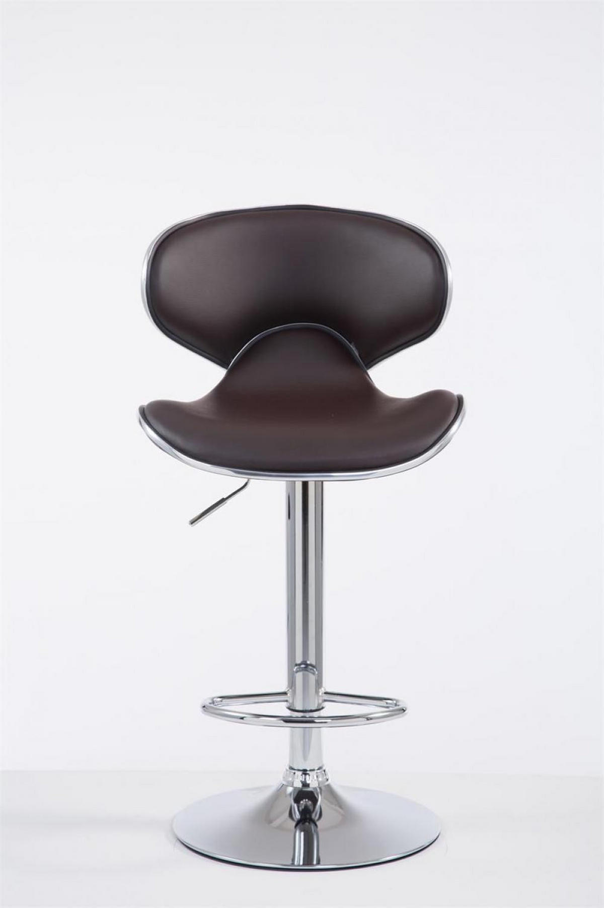 BARHOCKER Lederlook braun - Chromfarben/Braun, Textil/Metall (46/88/49cm) - CLP