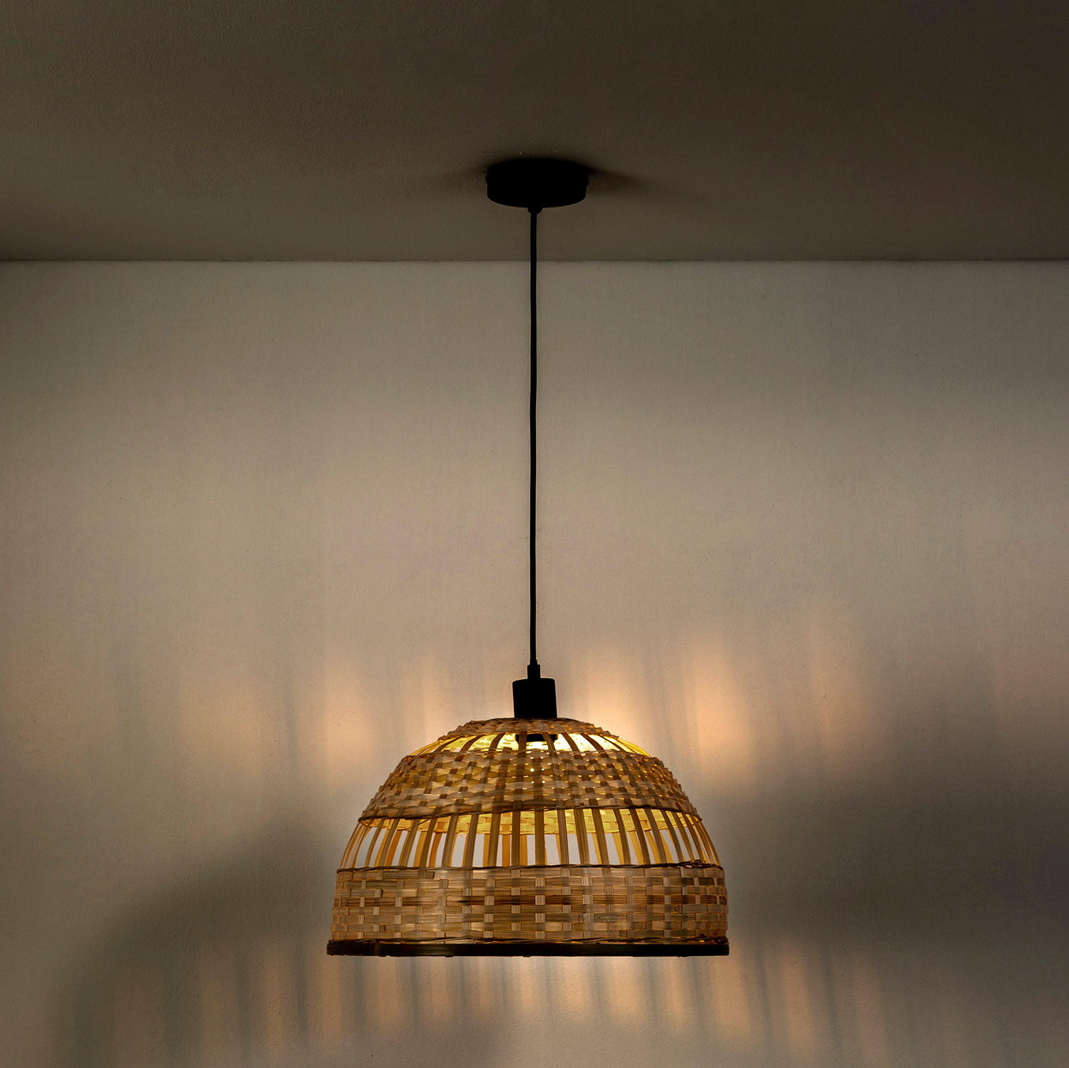 HÄNGELEUCHTE﻿ 40/40/120 Suyen - Beige, Naturmaterialien (40/40/120cm) - VS Venta-stock