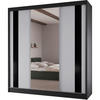 SCHWEBETÜRENSCHRANK Como II 200/61/215 schwarz+weiß - Schwarz/Weiß, Holzwerkstoff (200/215/61cm) - Beautysofa