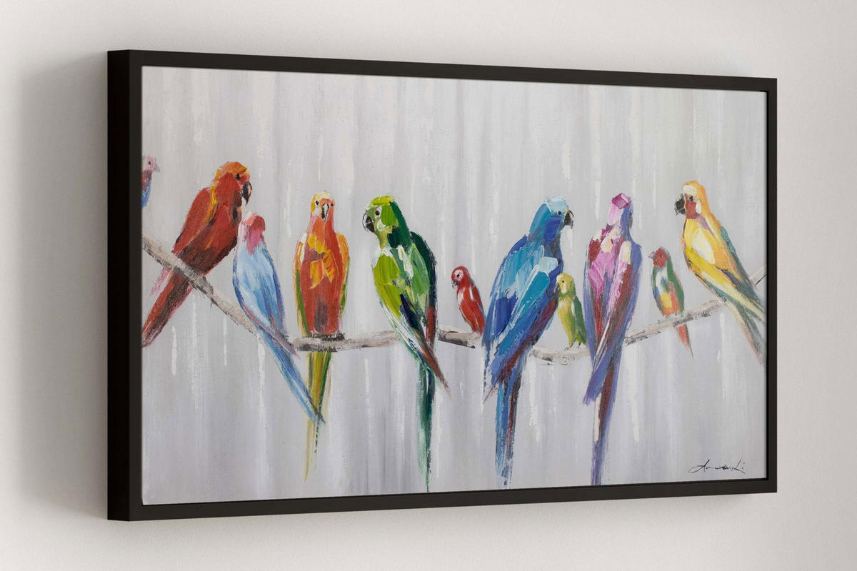 ACRYLBILD HANDGEMALT 120/60 cm - Multicolor/Weiß, Holz/Textil (120/60cm) - KUNSTLOFT
