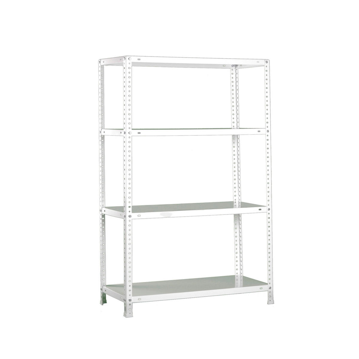 SCHRAUBREGAL PANDA MID | HxBxT 150x110x50cm | 4 Fachböden | Fachlast 90kg | Weiß - Weiß, Metall (110/150/50cm) - PROREGAL