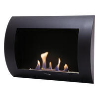 BIOETHANOL-KAMIN Schwarz Wandmodell inklusive 1 L Brennblock - Schwarz, Metall (60/45/14cm) - Purline