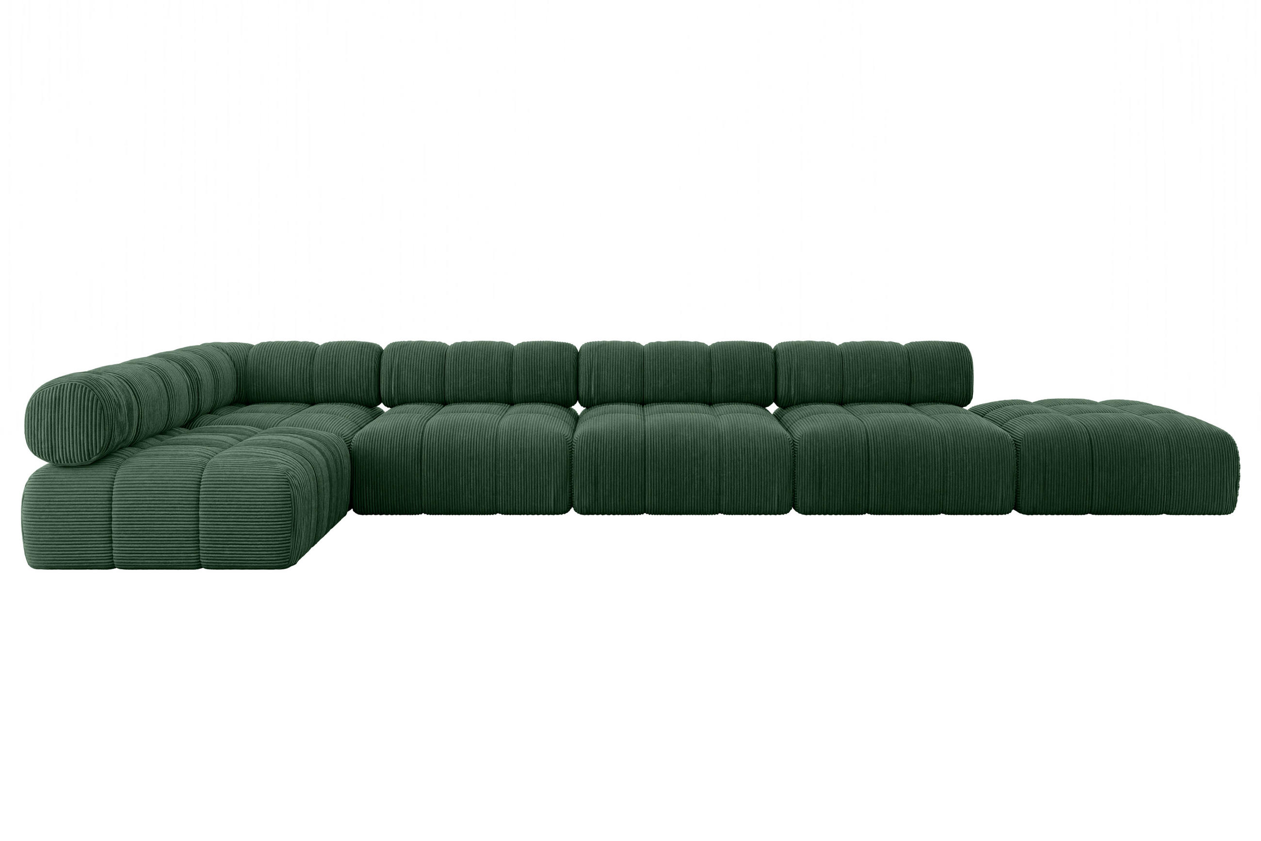 ECKSOFA modulares Sofa Favio-L3 - 475x190x70 cm Grün Cord - Grün, Holzwerkstoff/Textil (475/190cm) - ALTDECOR
