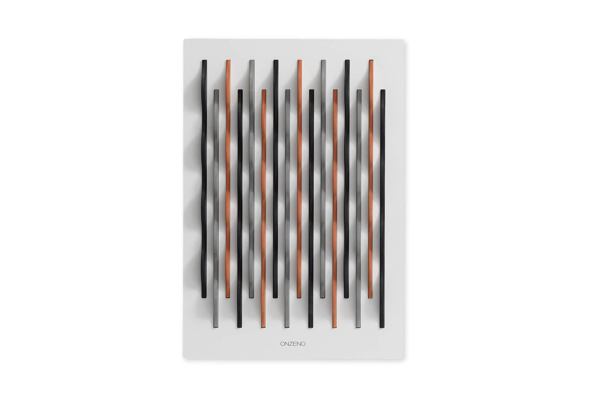 HOLZBILD Schwarz-Weiß 45/65 cm - Schwarz/Orange, Holz (5.46/65cm) - KUNSTLOFT