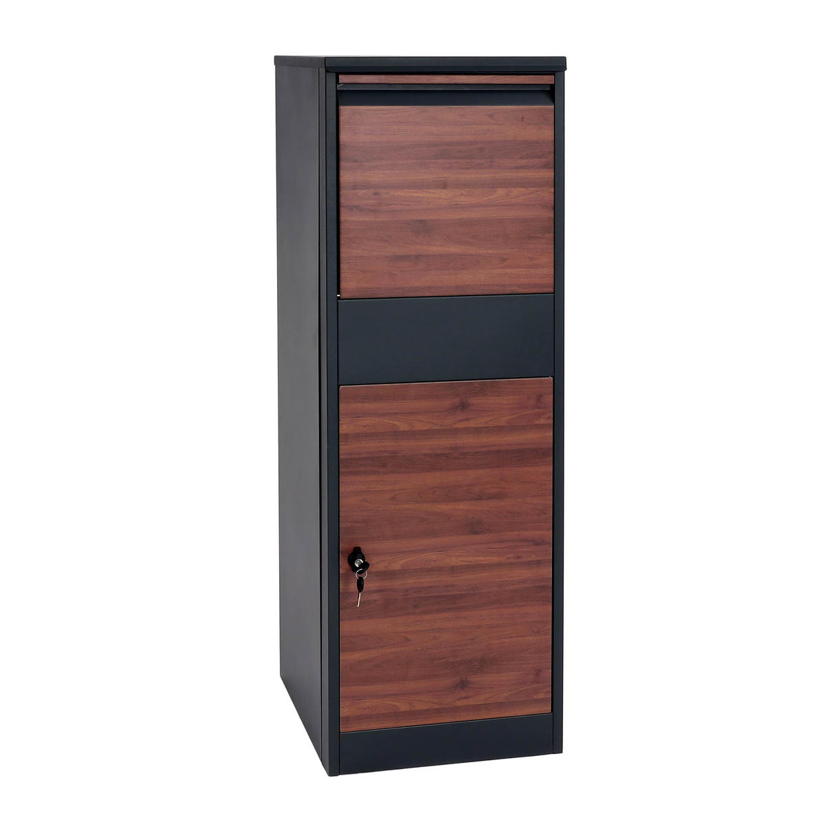 PAKETKASTEN GRÖßE XL rechteckig Anthrazit, Dunkelbraun - Anthrazit/Dunkelbraun, Metall (46/140/45cm) - MCW