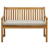 GARTENBANK zertifiziertes Holz hellbraun Auflage taupe 120 cm Vivara - Taupe/Hellbraun, Holz (120/88/61cm) - Beliani