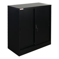 AKTENSCHRANK Elephant mit Schiebetüren 90x90x40cm Schwarz - Schwarz, Metall (90/90/40cm) - PROREGAL