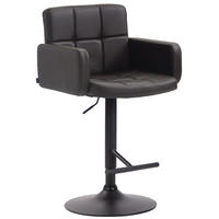 BARHOCKER Lederlook braun - Schwarz/Braun, Textil/Metall (60/93/56cm) - CLP