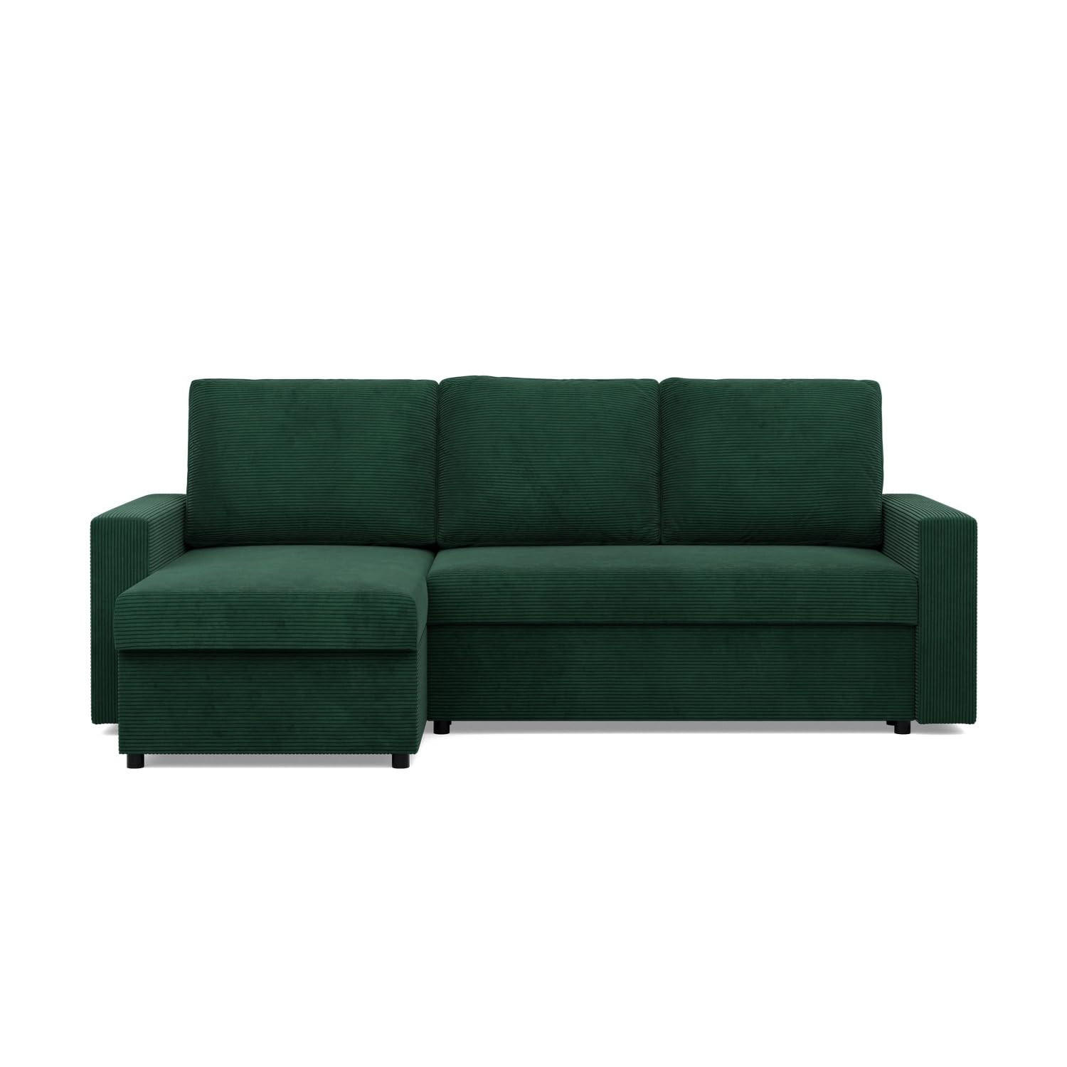 ECKSOFA MIT SCHLAFFUNKTION NEO, Cord - Dunkelgrün - Grün, Textil (231/140cm) - Mebligo