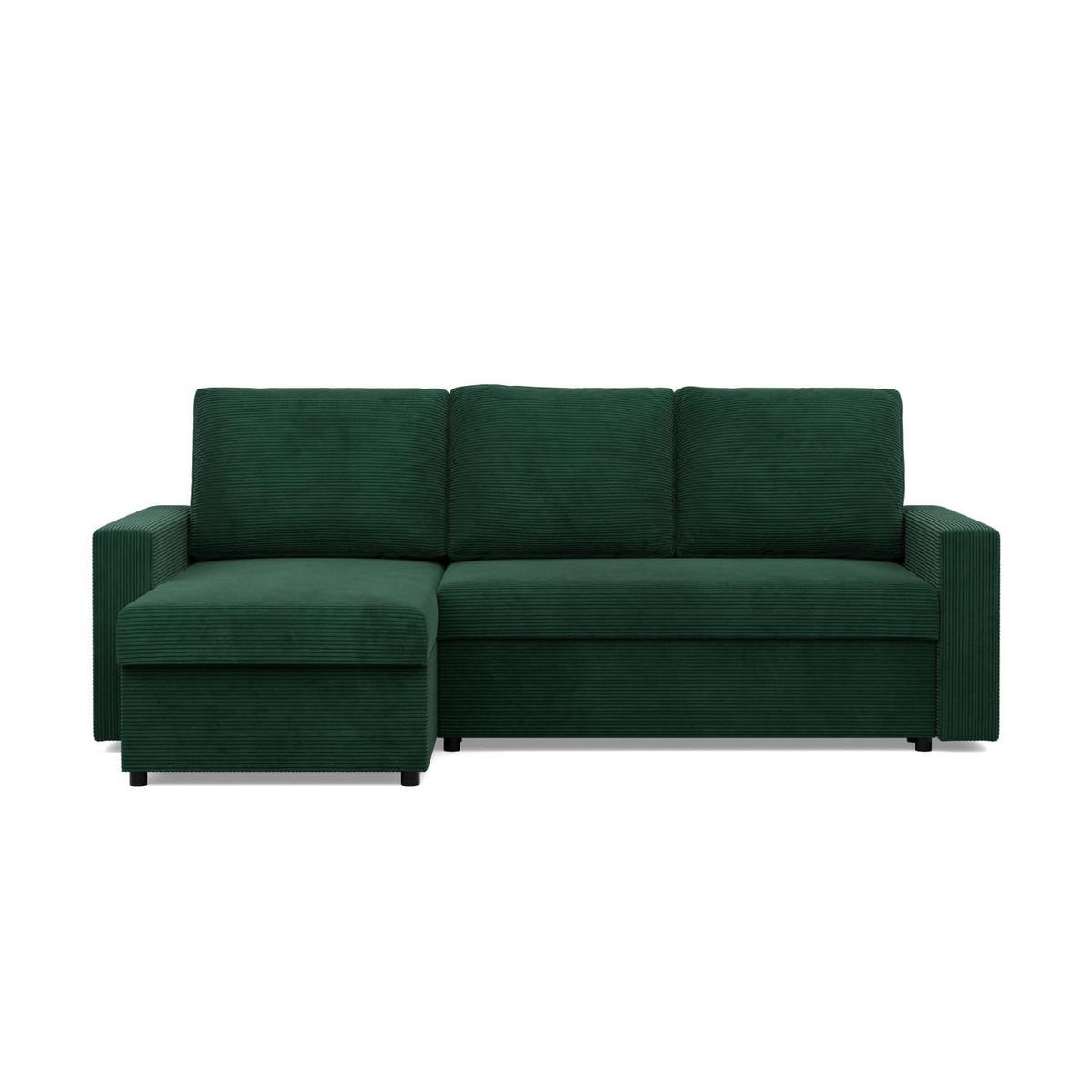 ECKSOFA MIT SCHLAFFUNKTION NEO, Cord - Dunkelgrün - Grün, Textil (231/140cm) - Mebligo