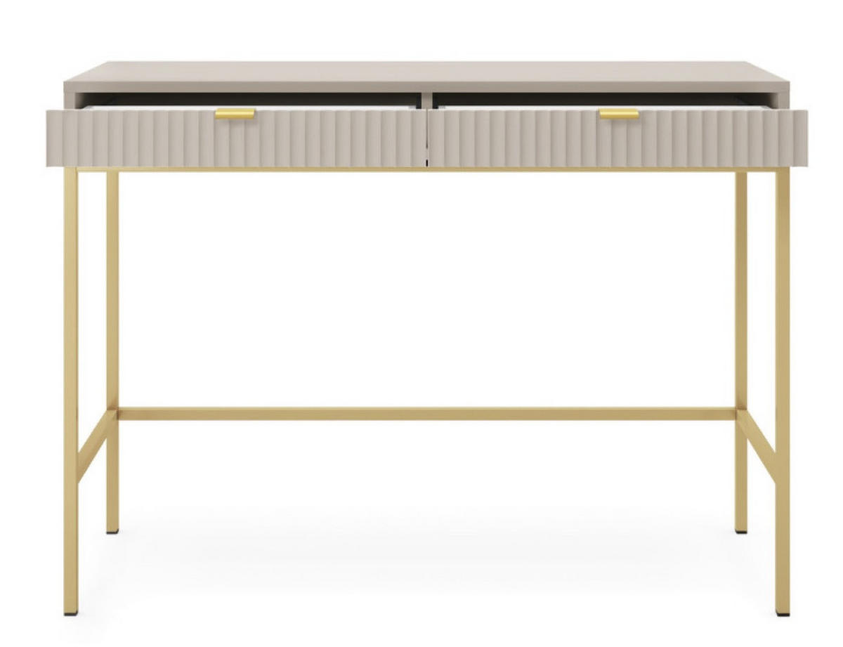 KONSOLE Kaschmir NEW Mit Goldfarbenen Beinen - Beige, Holzwerkstoff (104/104/77cm) - Sepro Meble