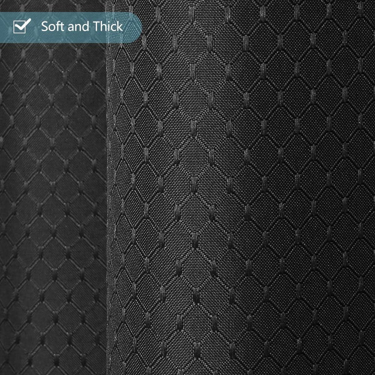DUSCHVORHANG Waffelstruktur Stoff wasserdicht für Badewanne oder Badezimmer Schwarz - Schwarz, Textil (120/180cm) - MCBOSON
